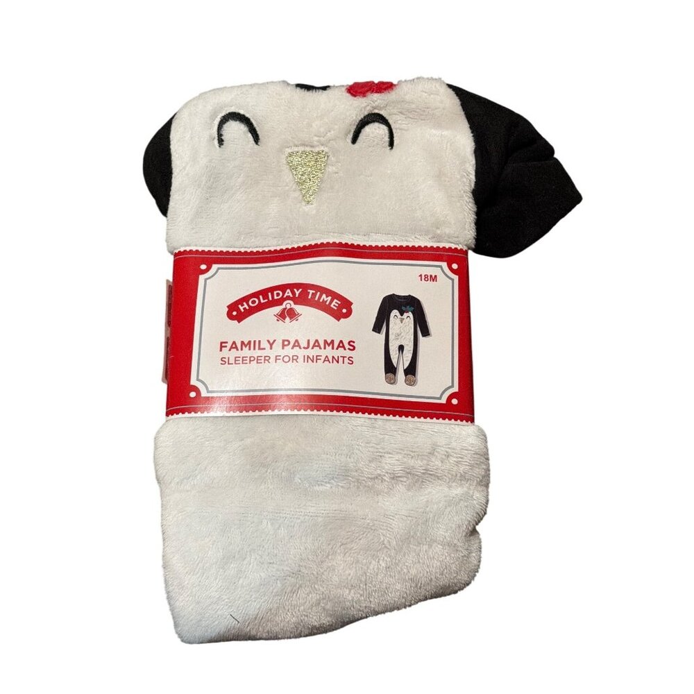 Holiday Time Infant Penguin Pajamas Beige Black Sleeper Costume 18M NWT 80 Chars